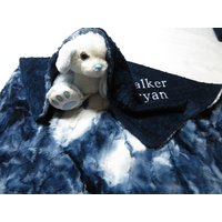 Baby Decke, Blau Tie-Dye Neugeborene Personalisierte Jungen Geschenk, Shower Camo Bettwäsche, Krippe Decke von GoldenblanketsCO
