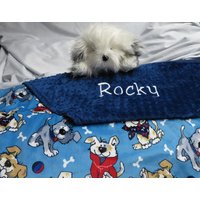 Baby Decke, Decke Personalisiert, Happy Dogs Jungen Geschenk, Shower Minky Babydecken von GoldenblanketsCO