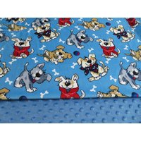 Haustierdecke, Haustier/ Junge Decke Personalisiert, Happy Dogs Decke, Baby Geschenk, Shower Minky Decken von GoldenblanketsCO