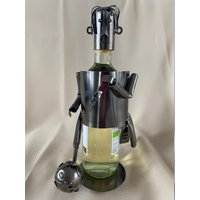 Weinhalter Präsentator Metallfigur von GoldensquaremileShop