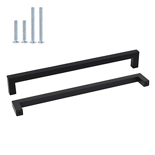 goldenwarm Möbelgriff Schwarz Edelstahl Stangengriff Relinggriffe Türgriff Balkontür Außen Bohrlochabstand 256mm Küchengriff Schrankgriffe Schubladengriff 10er Pack von goldenwarm