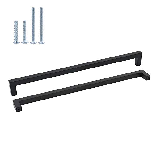 goldenwarm 15 Stück Griffe Möbelgriff Edelstahl Stangengriff LSJ12BK320 Bohrlochabstand 320mm Küchengriff Schrankgriffe Schubladengriffe Quadratischer Griff von goldenwarm