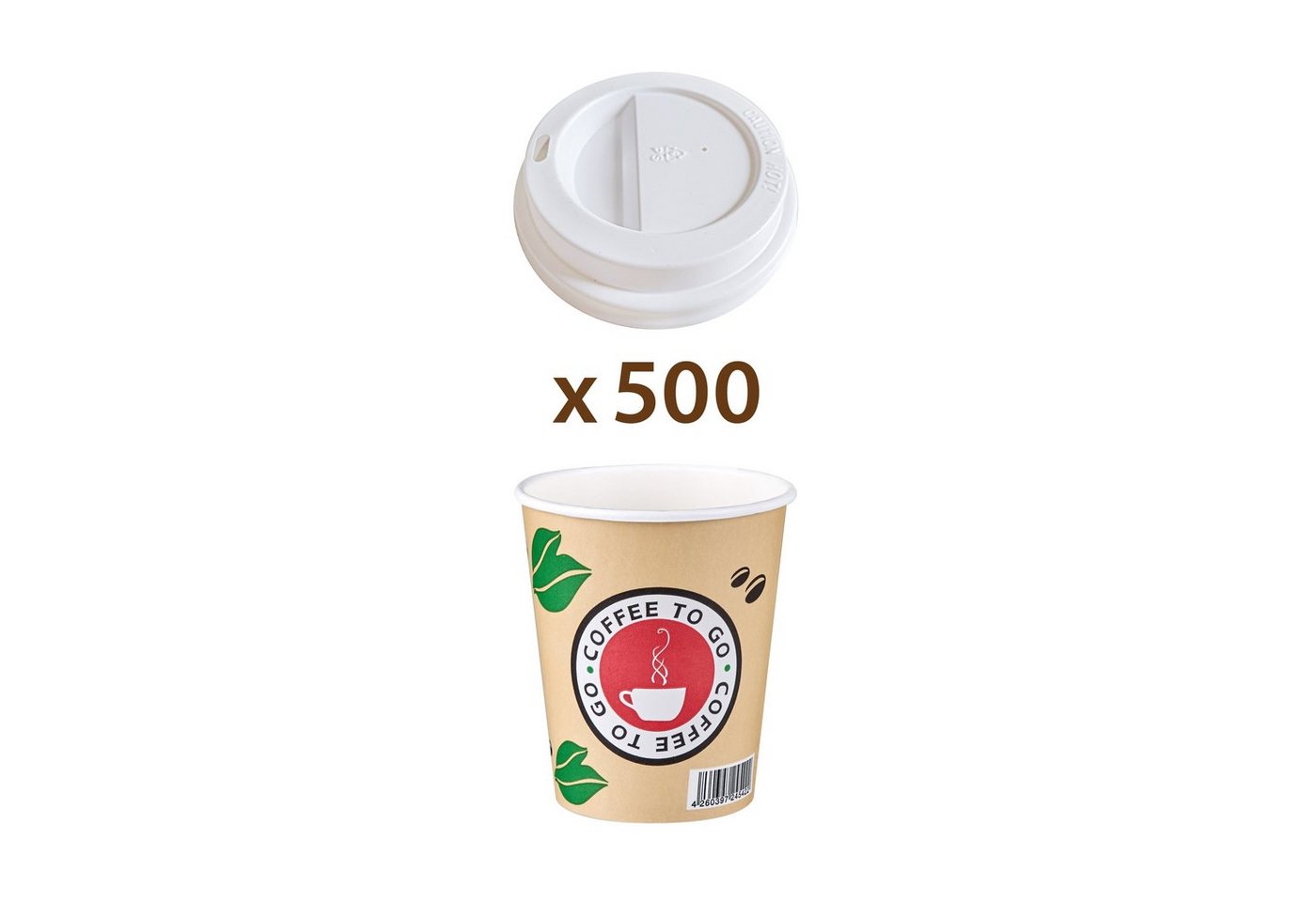 Goldhofer Coffee-to-go-Becher Kaffeebecher Set (100-2000 Stück) hitzebeständige Pappbecher, Mit Deckel, Optional mit Deckel von Goldhofer