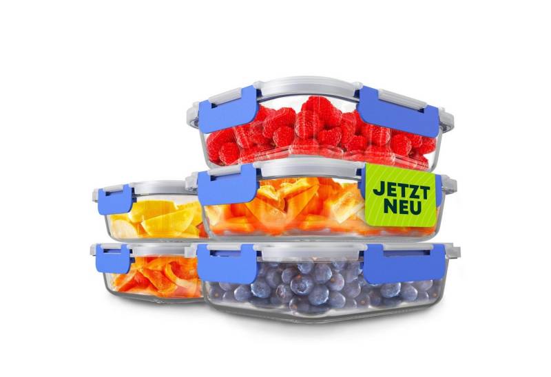 Goldhofer Vorratsglas Glasbehälter mit Deckel luftdicht & BPA-frei ideal als Meal Prep Boxen, (Spar-Set, 1-tlg., verschiedene Setgrößen), Hitzebeständig ohne Deckel, Backen ohne Deckel von Goldhofer