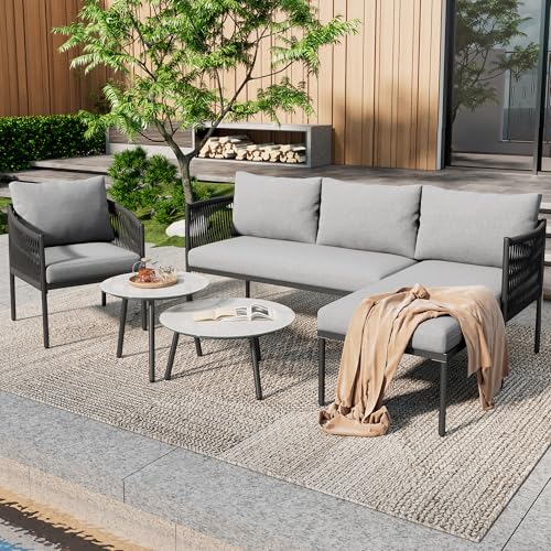 GoldiCoo Gartenlounge Outdoor,Gartenmöbel Set Metall,Gartenmöbel Set,Balkon Lounge von Goldicoo