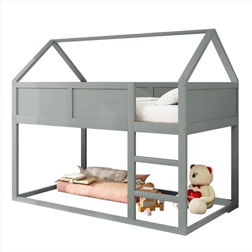 Goldicoo Halb Hochbett 90x200 Holz für Kleinkind Kinder mit Dach, Kinderbett mit Leiter von Goldicoo