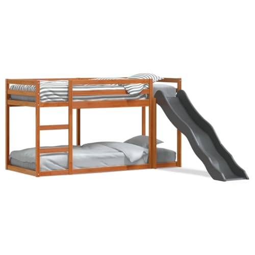 Goldicoo Kinder Etagenbett Kinderbett Spielbett mit Rutsche & Leiter – Kiefer Massivholz – 75x190 / 80x200 / 90x190 / 90x200 cm von Goldicoo