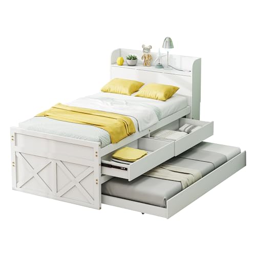 Goldicoo Kinderbett aus Holz 90x190 für Mädchen Junge mit Ausziehbett - Kinder Einzelbett mit Lattenrost - Stauraumbett mit Schubladen Goldicoo Kinderbett aus Holz 90x190 für Mädchen Junge mit Ausziehbett - Kinder Einzelbett mit Lattenrost - Stauraumbett mit Schubladen von Goldicoo