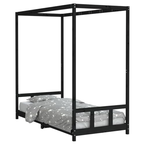 Goldicoo Kinderbett aus Massivholz Kiefer – Himmelbett mit Baldachin-Bettgestell und Lattenrost – 70x140 / 80x160 / 80x200 / 90x190 / 90x200 cm – Natur/Schwarz/Weiß – Bett für Kinder ab 4 Jahren Goldicoo Kinderbett aus Massivholz Kiefer – Himmelbett mit Baldachin-Bettgestell und Lattenrost – 70x140 / 80x160 / 80x200 / 90x190 / 90x200 cm – Natur/Schwarz/Weiß – Bett für Kinder ab 4 Jahren von Goldicoo
