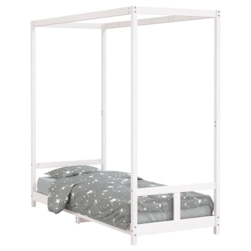Goldicoo Kinderbett aus Massivholz Kiefer – Himmelbett mit Baldachin-Bettgestell und Lattenrost – 70x140 / 80x160 / 80x200 / 90x190 / 90x200 cm – Natur/Schwarz/Weiß – Bett für Kinder ab 4 Jahren Goldicoo Kinderbett aus Massivholz Kiefer – Himmelbett mit Baldachin-Bettgestell und Lattenrost – 70x140 / 80x160 / 80x200 / 90x190 / 90x200 cm – Natur/Schwarz/Weiß – Bett für Kinder ab 4 Jahren von Goldicoo