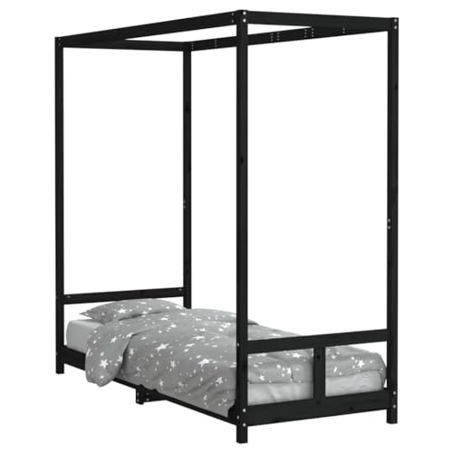 Goldicoo Kinderbett aus Massivholz Kiefer – Himmelbett mit Baldachin-Bettgestell und Lattenrost – 70x140 / 80x160 / 80x200 / 90x190 / 90x200 cm – Natur/Schwarz/Weiß – Bett für Kinder ab 4 Jahren Goldicoo Kinderbett aus Massivholz Kiefer – Himmelbett mit Baldachin-Bettgestell und Lattenrost – 70x140 / 80x160 / 80x200 / 90x190 / 90x200 cm – Natur/Schwarz/Weiß – Bett für Kinder ab 4 Jahren von Goldicoo