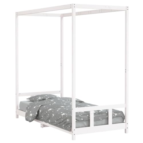 Goldicoo Kinderbett aus Massivholz Kiefer – Himmelbett mit Baldachin-Bettgestell und Lattenrost – 70x140 / 80x160 / 80x200 / 90x190 / 90x200 cm – Natur/Schwarz/Weiß – Bett für Kinder ab 4 Jahren Goldicoo Kinderbett aus Massivholz Kiefer – Himmelbett mit Baldachin-Bettgestell und Lattenrost – 70x140 / 80x160 / 80x200 / 90x190 / 90x200 cm – Natur/Schwarz/Weiß – Bett für Kinder ab 4 Jahren von Goldicoo