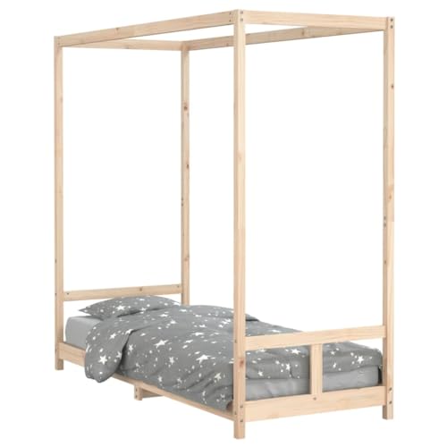 Goldicoo Kinderbett aus Massivholz Kiefer – Himmelbett mit Baldachin-Bettgestell und Lattenrost – 70x140 / 80x160 / 80x200 / 90x190 / 90x200 cm – Natur/Schwarz/Weiß – Bett für Kinder ab 4 Jahren Goldicoo Kinderbett aus Massivholz Kiefer – Himmelbett mit Baldachin-Bettgestell und Lattenrost – 70x140 / 80x160 / 80x200 / 90x190 / 90x200 cm – Natur/Schwarz/Weiß – Bett für Kinder ab 4 Jahren von Goldicoo