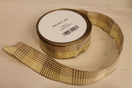 GOLDINA Seidenband - 9882 - Rolle 20m - braun/beige - Grundpreis 0,45EUR/meter - Schleifenband Dekoband Organza Band von Goldina