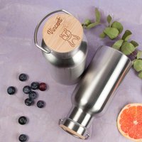 Trinkflasche Personalisiert Kind, Edelstahlflasche Bär, Edelstahl Flasche Für Kinder, Geschenk Kindergarten Und Schule von GoldkaeferDE