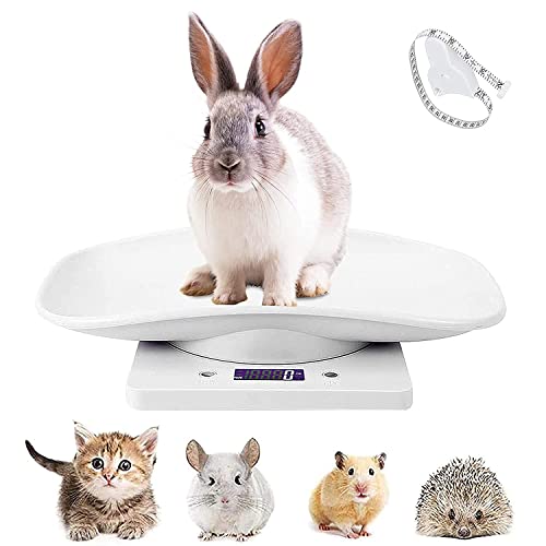 Digitale Haustierwaage, elektronische LCD-Waage für kleine Tiere, mit Maßband, Multifunktions-Küche, Badezimmer, Gewichtswaage genau messen (max 10 kg) von Goldmeet