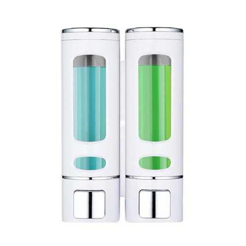 Handseifenspender zur Wandmontage, 400ml*2 Nachfüllbarer Flüssiglotion-Seifenspender, Große Kapazität Duschpumpenspender und Organizer für Badezimmer, Küche, Hotel, Duschgel Shampoo Spender (weiß) Handseifenspender zur Wandmontage, 400ml*2 Nachfüllbarer Flüssiglotion-Seifenspender, Große Kapazität Duschpumpenspender und Organizer für Badezimmer, Küche, Hotel, Duschgel Shampoo Spender (weiß) von Goldmeet