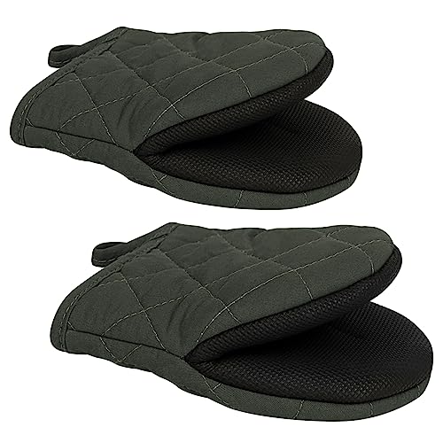 Ofenhandschuhe, Topflappen Handschuh, 260°C Hitzebeständige, Kurze Ofenhandschuhe mit rutschfeste Silikon-Oberfläche Ofenhandschuhe, Topflappen Handschuh, 260°C Hitzebeständige, Kurze Ofenhandschuhe mit rutschfeste Silikon-Oberfläche von Goldmeet