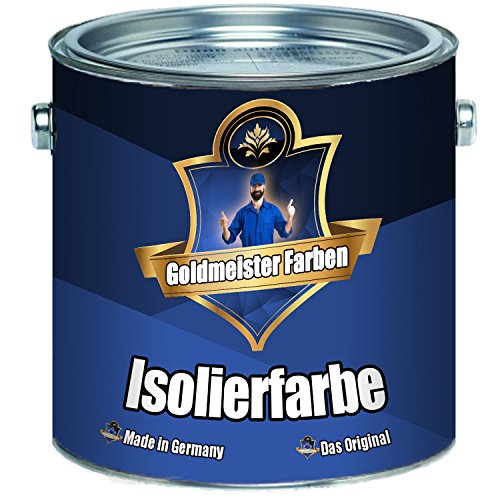 Goldmeister Farben Anti-Schimmel-Farbe in Weiß Isolierfarbe besonders geruchsarm Nikotinsperre auf Acrylatharz Basis (1 L) von Goldmeister Farben