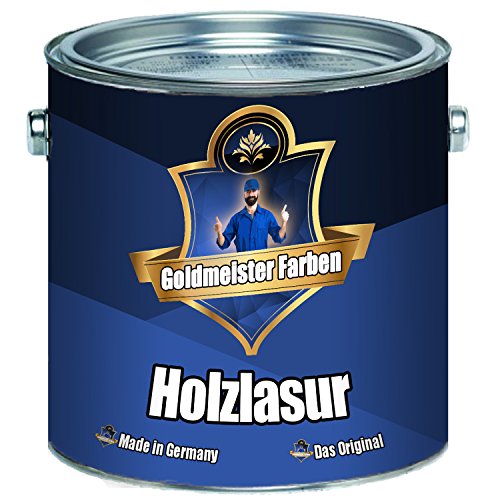 Goldmeister Farben Holzlasur meisterhafte Lasur in 12 verschiedenen Farbtönen Holzöl für Pflege von Holz (1 L, Ebenholz) von Goldmeister Farben