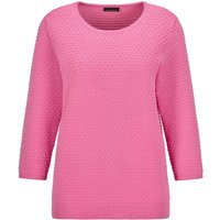 GOLDNER Rundhalspullover "Halbarm Baumwollpullover mit Struktur" Rundhalsausschnitt von Goldner