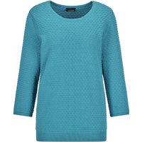 GOLDNER Rundhalspullover "Halbarm Baumwollpullover mit Struktur" Rundhalsausschnitt von Goldner