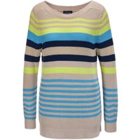 GOLDNER Rundhalspullover "Kurzgröße Ringelpullover" mit dezentem Glanzeffekt von Goldner