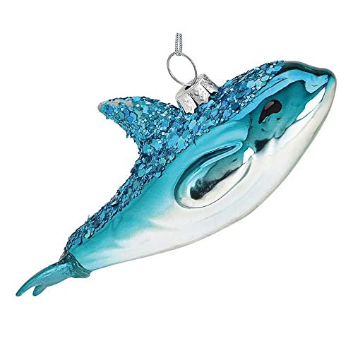 Christbaumschmuck Delfin 12cm | Weihnachtskugel Figur aus Glas | Weihnachtsbaumanhänger von Goldschmidt