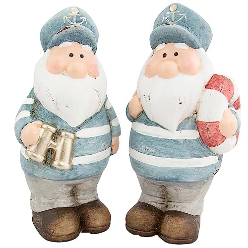 Goldschmidt Dekofigur Seemann Kapitän Maritim | Keramikfigur 18cm | Deko Figur Nordsee Ostsee (Set 2 Seemänner) von Goldschmidt