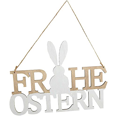 Goldschmidt Schriftzug Holz Ostern | Osterdeko Frohe Ostern Schrift | Buchstaben Aufsteller Aufhänger (Frohe Ostern 30cm zum Aufhängen) von Goldschmidt