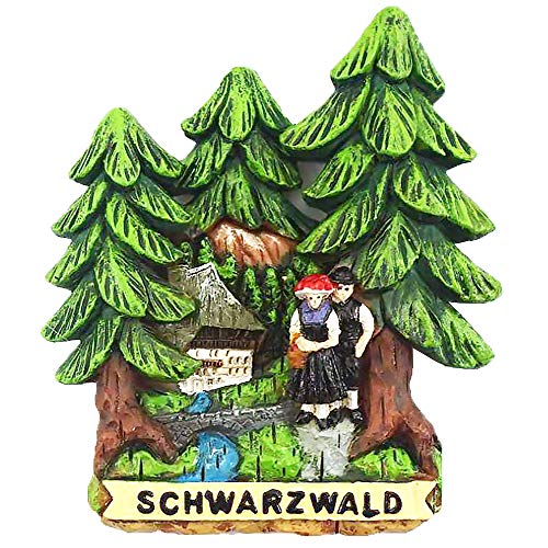 Goldschmidt Schwarzwald Magnete | Kühlschrankmagnet Heimat | Bollenhut Kirschtorte Tannen | Geschenke Accessoires | Black Forest (Tannenbäume 6,5cm) von Goldschmidt
