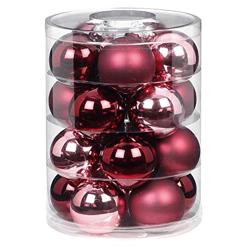 Inge-Glas Christbaumkugeln | Weihnachtskugeln aus Glas | Verschiedene Kugeldosen in vielen Farben | Kugeln Weihnachten Weihnachtsbaum (Berry Kiss, 20 Weihnachtskugeln 6cm) von Goldschmidt