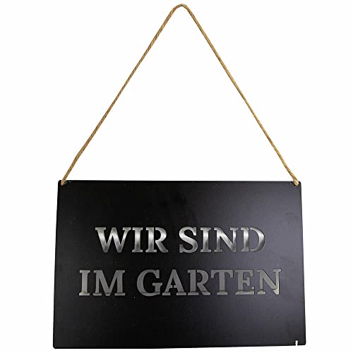 Schild zum Aufhängen | Dekoschild Größe: 30 x 20cm | Deko für den Garten Sommer (Wir sind im Garten) von Goldschmidt