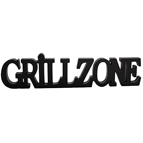 Schriftzug Grillen Garten | Schrift aus Holz in schwarz | Deko Buchstaben Sommer (Grillzone zum Aufstellen 39,8x9,8x2,0cm) von Goldschmidt