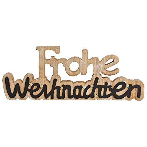 Schriftzug Weihnachten aus Holz Frohe Weihnachten | Weihnachtsdeko schwarz Natur | Deko Schrift von Goldschmidt