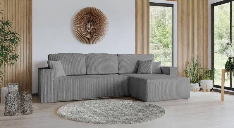 Goldstoff Ecksofa mit Schlaffunktion & Bettkasten - Cordstoff Sofa, Cordstoff Eckcouch, Amalia L-Form Eckcouch, Cordstoff Sofa von Goldstoff