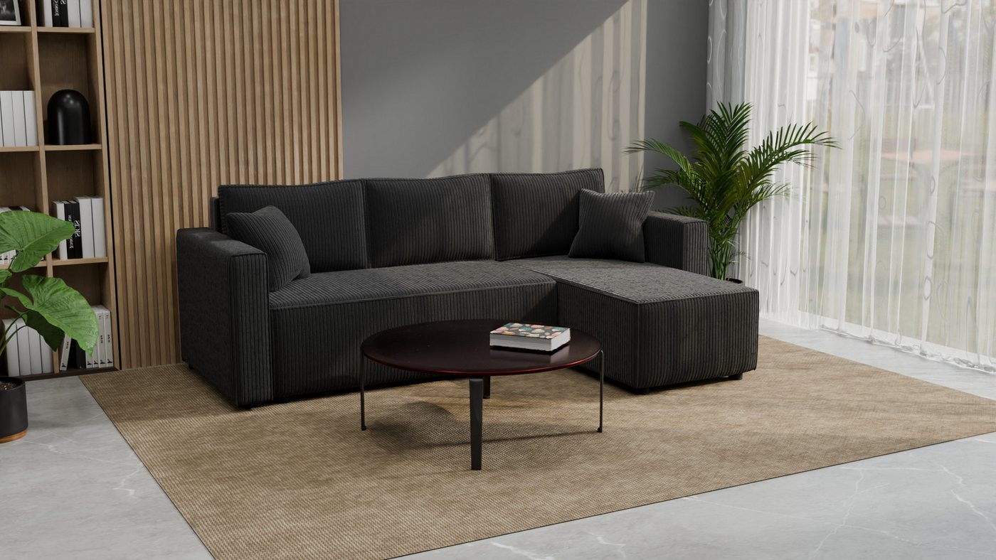 Goldstoff Ecksofa Cord Ecksofa mit Schlaffunktion & Bettkasten, – modernes Ecksofa klein, Eckcouch, Cordstoff / Cordbezug Goldstoff Ecksofa Cord Ecksofa mit Schlaffunktion & Bettkasten, – modernes Ecksofa klein, Eckcouch, Cordstoff / Cordbezug von Goldstoff