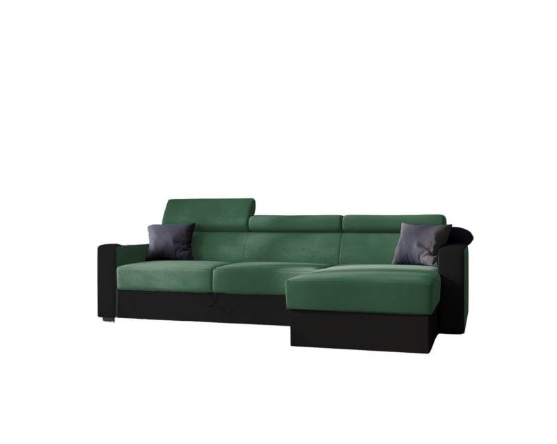 Goldstoff Ecksofa DIWIA L-Form Sofa, mit Schlaffunktion, Couch für Wohnzimmer - Schlafsofa - Eckcouch, 3 verstellbare Kopfstützen - Easy Clean-Beschichtung von Goldstoff