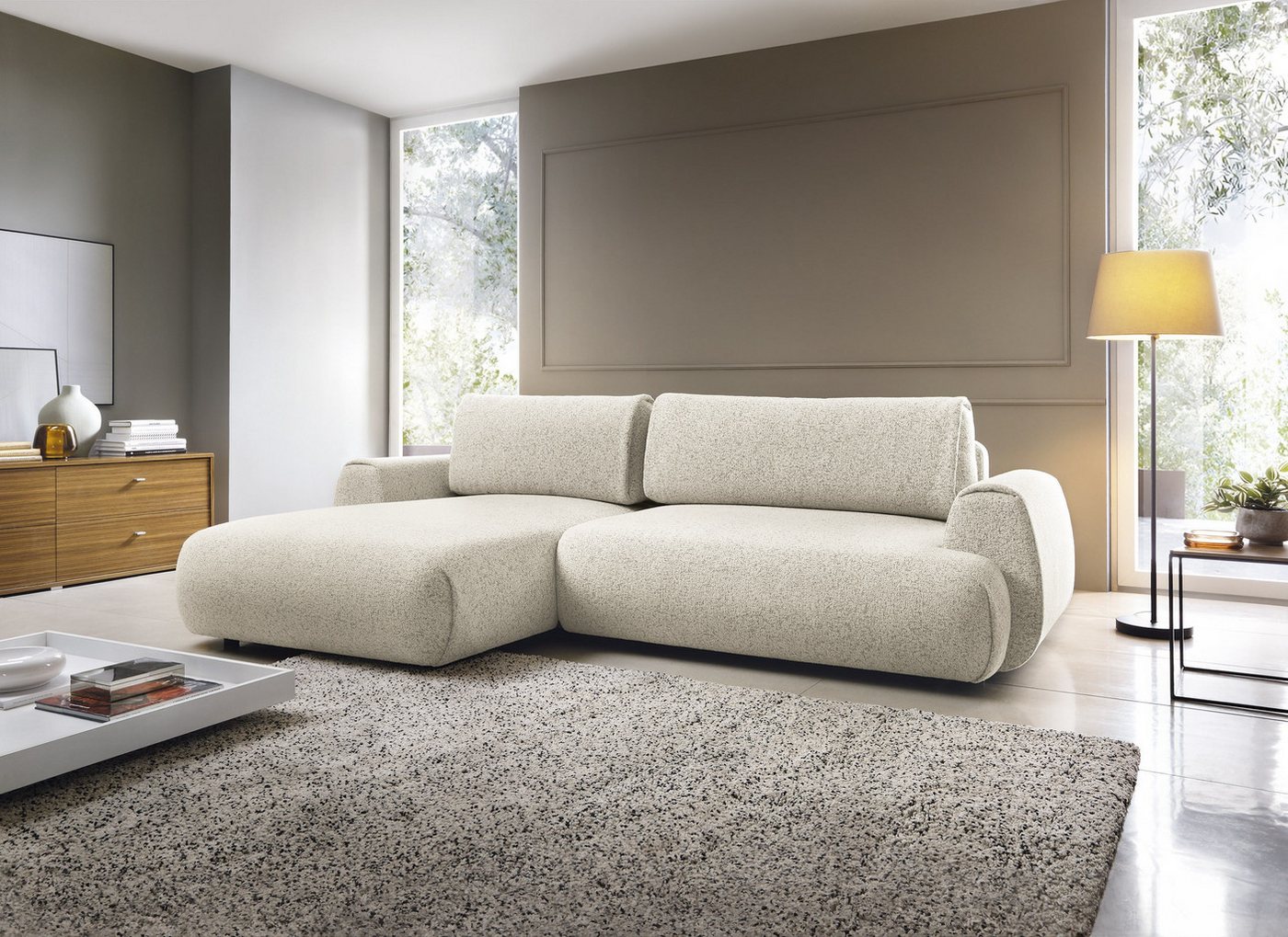 Goldstoff Ecksofa MAILO L-Form, mit Bettfunktion und Bettkasten, Sofa mit Schlaffunktion, Couch für Wohnzimmer - Schlafsofa - Eckcouch, Tiefe Sitzfläche & ergonomische Rückenlehne Goldstoff Ecksofa MAILO L-Form, mit Bettfunktion und Bettkasten, Sofa mit Schlaffunktion, Couch für Wohnzimmer - Schlafsofa - Eckcouch, Tiefe Sitzfläche & ergonomische Rückenlehne von Goldstoff