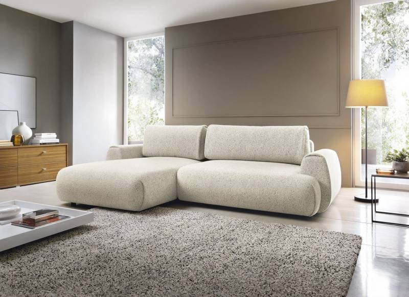 Goldstoff Ecksofa MAILO L-Form, mit Bettfunktion und Bettkasten, Sofa mit Schlaffunktion, Couch für Wohnzimmer - Schlafsofa - Eckcouch, Tiefe Sitzfläche & ergonomische Rückenlehne von Goldstoff