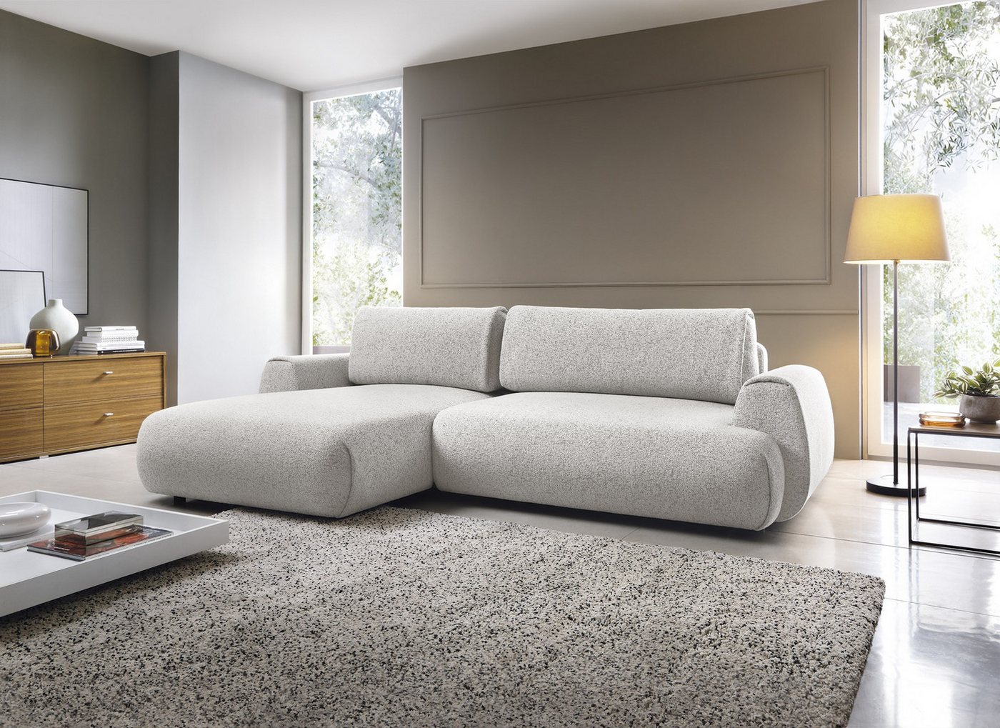 Goldstoff Ecksofa MAILO L-Form, mit Bettfunktion und Bettkasten, Sofa mit Schlaffunktion, Couch für Wohnzimmer - Schlafsofa - Eckcouch, Tiefe Sitzfläche & ergonomische Rückenlehne Goldstoff Ecksofa MAILO L-Form, mit Bettfunktion und Bettkasten, Sofa mit Schlaffunktion, Couch für Wohnzimmer - Schlafsofa - Eckcouch, Tiefe Sitzfläche & ergonomische Rückenlehne von Goldstoff