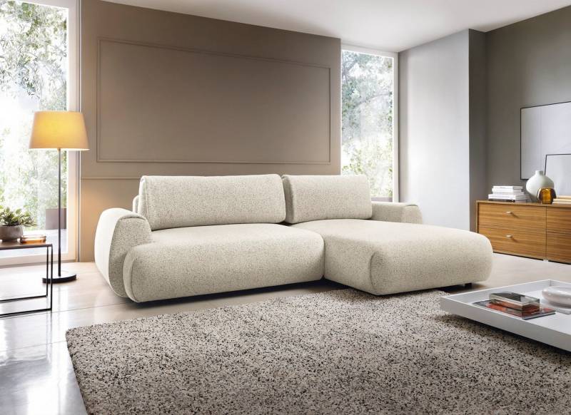 Goldstoff Ecksofa MAILO L-Form, mit Bettfunktion und Bettkasten, Sofa mit Schlaffunktion, Couch für Wohnzimmer - Schlafsofa - Eckcouch, Tiefe Sitzfläche & ergonomische Rückenlehne von Goldstoff