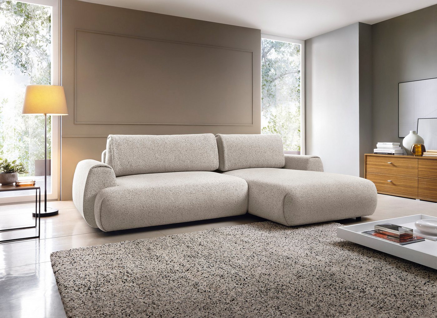 Goldstoff Ecksofa MAILO L-Form, mit Bettfunktion und Bettkasten, Sofa mit Schlaffunktion, Couch für Wohnzimmer - Schlafsofa - Eckcouch, Tiefe Sitzfläche & ergonomische Rückenlehne Goldstoff Ecksofa MAILO L-Form, mit Bettfunktion und Bettkasten, Sofa mit Schlaffunktion, Couch für Wohnzimmer - Schlafsofa - Eckcouch, Tiefe Sitzfläche & ergonomische Rückenlehne von Goldstoff