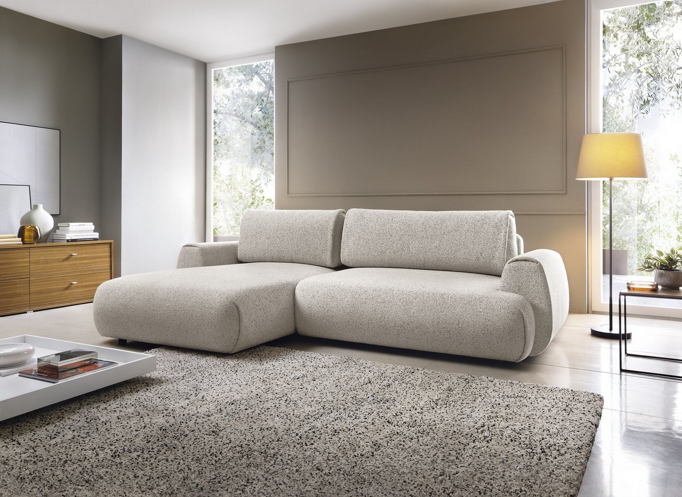 Goldstoff Ecksofa MAILO L-Form, mit Bettfunktion und Bettkasten, Sofa mit Schlaffunktion, Couch für Wohnzimmer - Schlafsofa - Eckcouch, Tiefe Sitzfläche & ergonomische Rückenlehne Goldstoff Ecksofa MAILO L-Form, mit Bettfunktion und Bettkasten, Sofa mit Schlaffunktion, Couch für Wohnzimmer - Schlafsofa - Eckcouch, Tiefe Sitzfläche & ergonomische Rückenlehne von Goldstoff