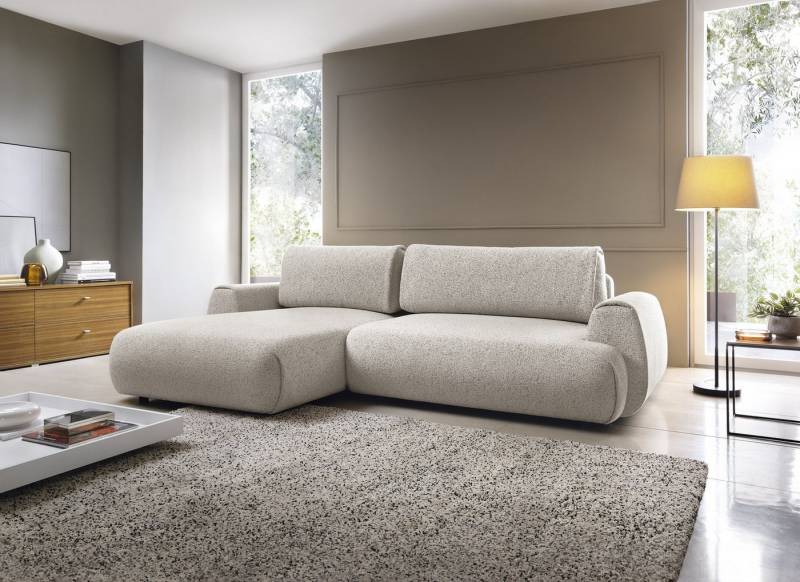 Goldstoff Ecksofa MAILO L-Form, mit Bettfunktion und Bettkasten, Sofa mit Schlaffunktion, Couch für Wohnzimmer - Schlafsofa - Eckcouch, Tiefe Sitzfläche & ergonomische Rückenlehne von Goldstoff