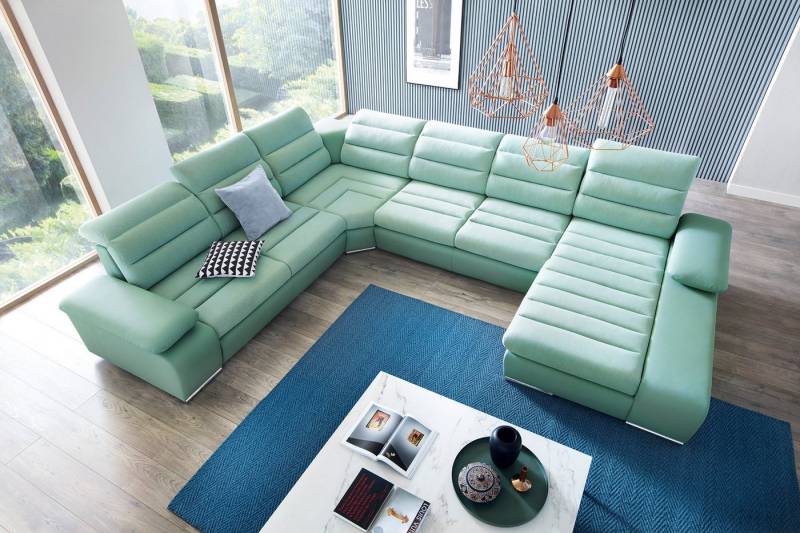 Goldstoff Ecksofa Modernes L-Sofa mit Schlaffunktion, Bettkasten und Kopfstützen, Sofa L‑Form mit Delfin‑Ausziehfunktion – Bezug Stoff oder Kunstleder – Wohnzimmer Couch Goldstoff Ecksofa Modernes L-Sofa mit Schlaffunktion, Bettkasten und Kopfstützen, Sofa L‑Form mit Delfin‑Ausziehfunktion – Bezug Stoff oder Kunstleder – Wohnzimmer Couch von Goldstoff