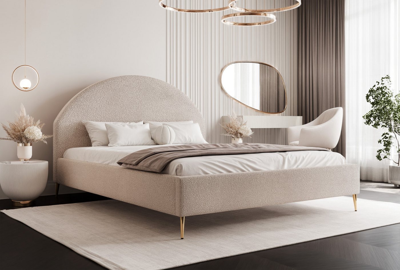 Goldstoff Polsterbett Elegantes Bett mit hohem Kopfteil und stilvollem Stauraum, CELESTE – Modernes Komfortbett mit praktischem Stauraum Goldstoff Polsterbett Elegantes Bett mit hohem Kopfteil und stilvollem Stauraum, CELESTE – Modernes Komfortbett mit praktischem Stauraum von Goldstoff