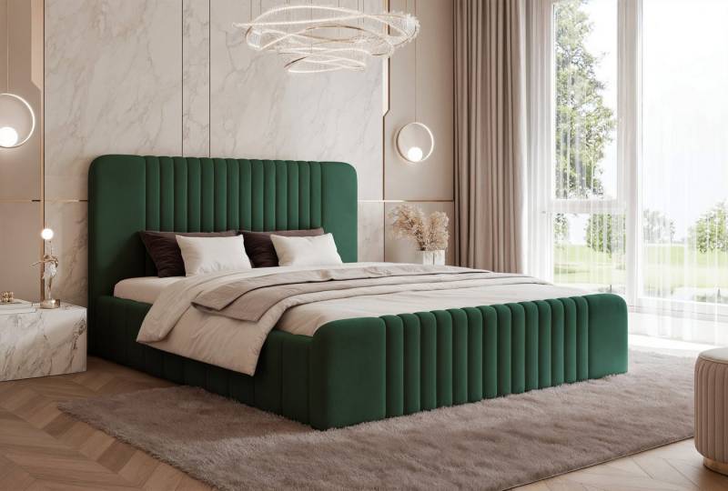 Goldstoff Polsterbett Luxuriöses Schlafsystem mit elegantem Kopfteil und Stauraum, Elegantes Designbett mit Stauraum und gepolstertem Komfortkopfteil Goldstoff Polsterbett Luxuriöses Schlafsystem mit elegantem Kopfteil und Stauraum, Elegantes Designbett mit Stauraum und gepolstertem Komfortkopfteil von Goldstoff