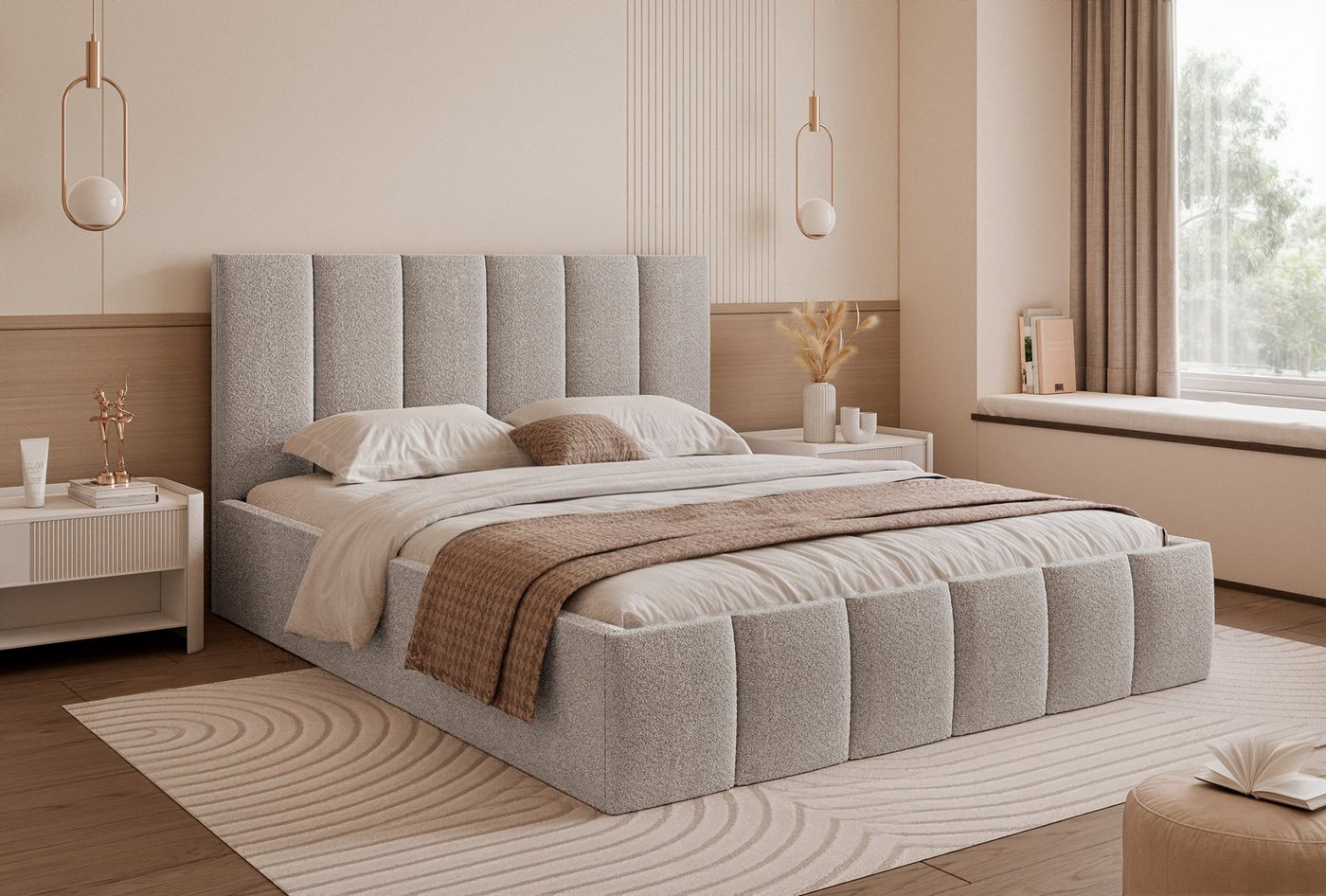 Goldstoff Polsterbett Modernes Designbett mit Stauraum und elegantem Kopfteil, Elegantes Designbett mit integriertem Stauraum und Komfortkopfteil Goldstoff Polsterbett Modernes Designbett mit Stauraum und elegantem Kopfteil, Elegantes Designbett mit integriertem Stauraum und Komfortkopfteil von Goldstoff