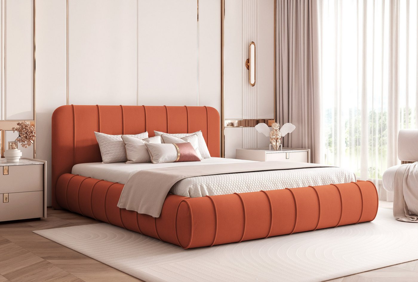 Goldstoff Polsterbett VERONA – Elegantes Bett mit hohem Kopfteil und Stauraumfunktion, Stilvolles Schlafbett mit Kopfteil und integriertem Bettkasten Goldstoff Polsterbett VERONA – Elegantes Bett mit hohem Kopfteil und Stauraumfunktion, Stilvolles Schlafbett mit Kopfteil und integriertem Bettkasten von Goldstoff